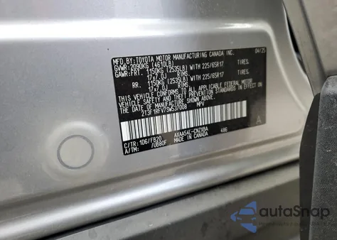 2025 Toyota Rav4 Le from USA, damaged, VIN 2T3F1RFV7SW537008